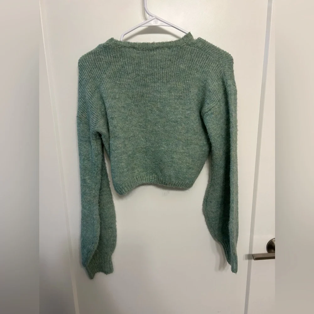 Morrisday 100% Acrylic Green Cropped Sweater